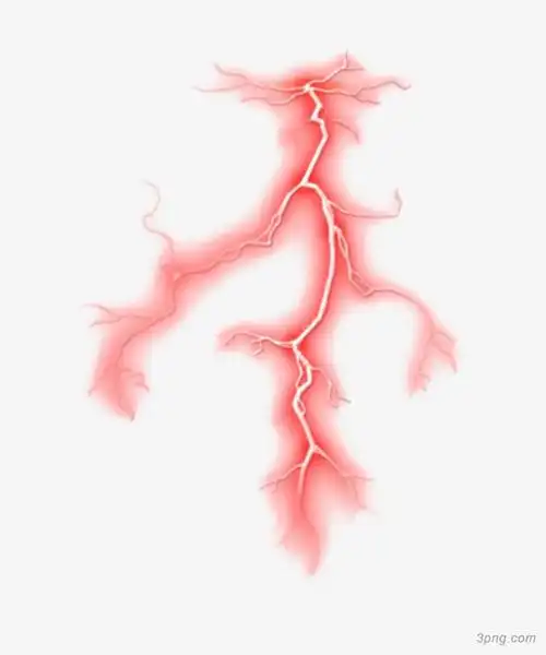 红色闪电特效png素材透明免抠图片装饰效果