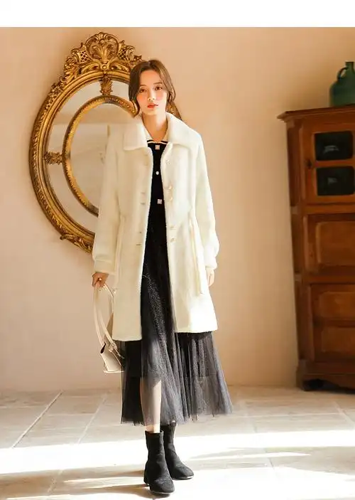 棉立方大衣女秋冬加厚中长款新款2019新品小个子收腰森系气质外套