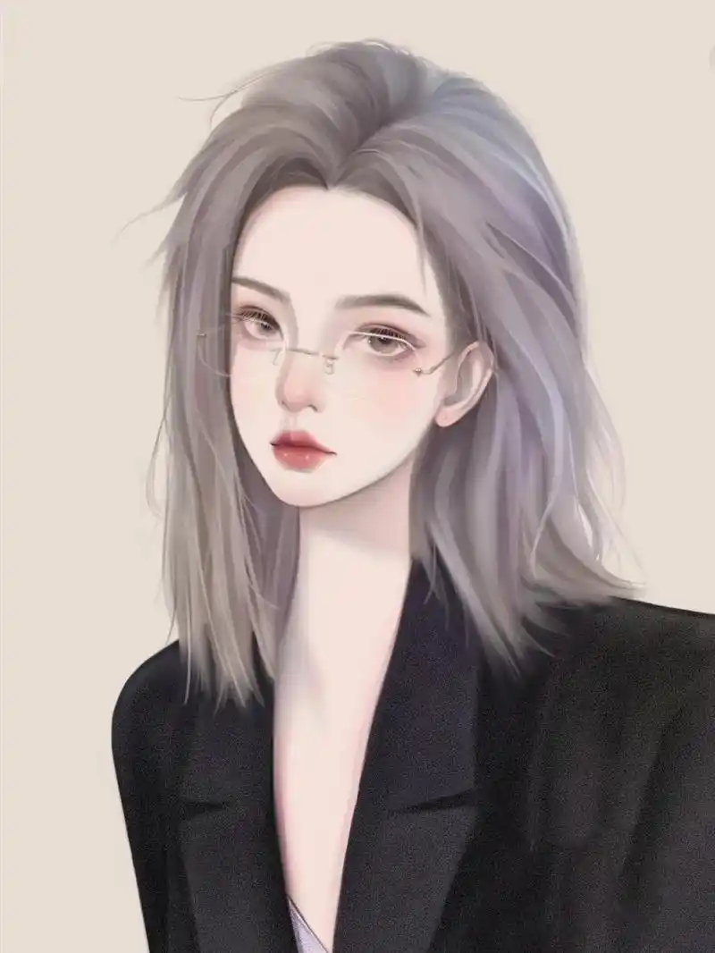 优质头像  戴眼镜女生手绘漫画头像 【娶原图请看置顶一】  - 抖音
