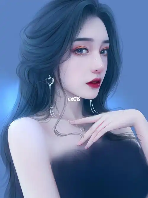 手绘高冷唯美的女生头像