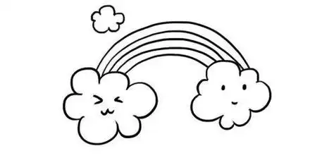 涂色带颜色彩虹简笔画教学画法可爱卡通彩虹简笔画怎么画