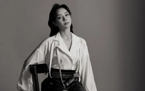 袁姗姗飒爽黑白高清桌面壁纸