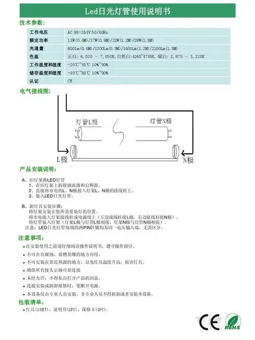> t10日光灯管使用说明书包装清单: 包装清单: 灯具(1set),说明书(1pc