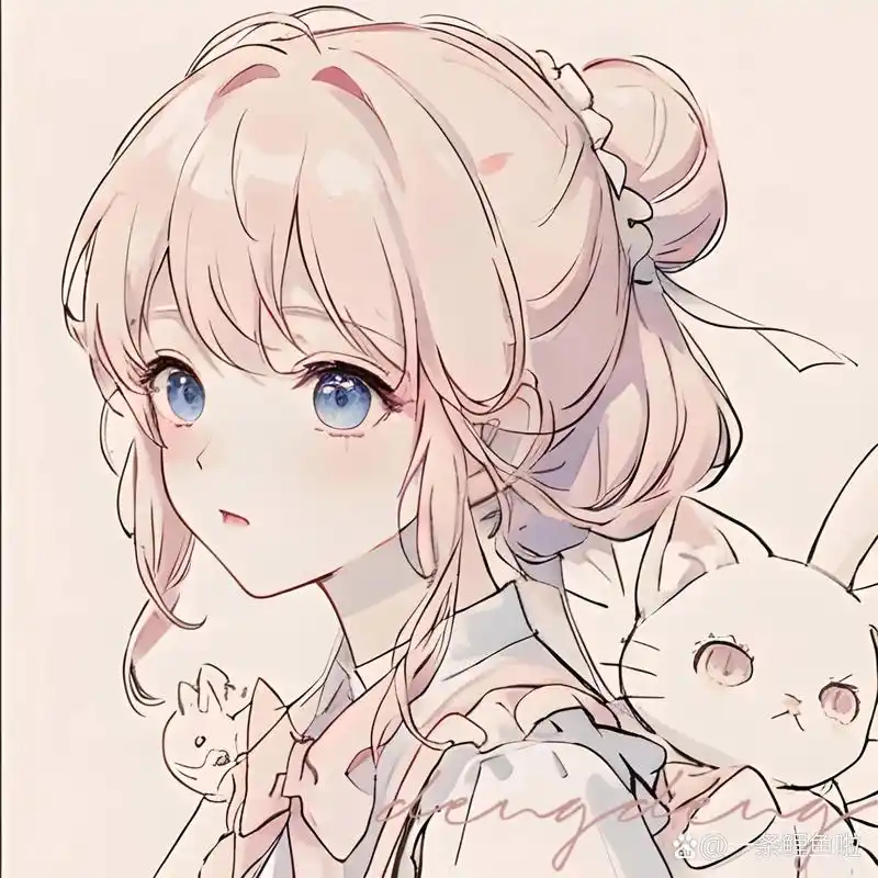 粉色系可爱女生头像|动漫女头|日系简约风