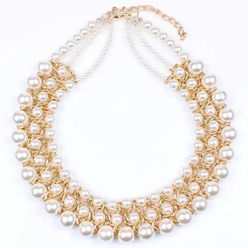 三层珍珠项链 淑女气质百搭款 欧美流行优雅珍珠锁骨项链