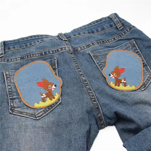 牛仔裤补洞贴补丁贴布贴时尚大号百搭儿童衣服贴膝盖破洞贴布刺绣