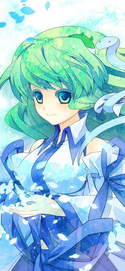 绿头发动漫女孩蛇风