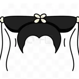 卡通手绘白娘子发型头饰拍照贴图矢量线条