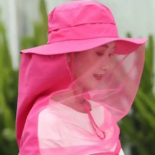 野户外遮全脸面纱帽男女士夜钓鱼遮阳防晒防蚊虫柳絮防蜂网纱帽子