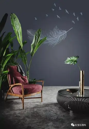 红宝石墙布《翎羽》极致轻奢极尽质感
