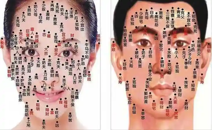 女人面相,脸部痣相-「男人面部痣相最准图」痣相解析命中有贵子的痣