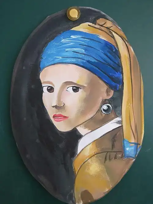 28新校区二层上午十点至十二点大师班学员《戴珍珠耳环的少女》作品