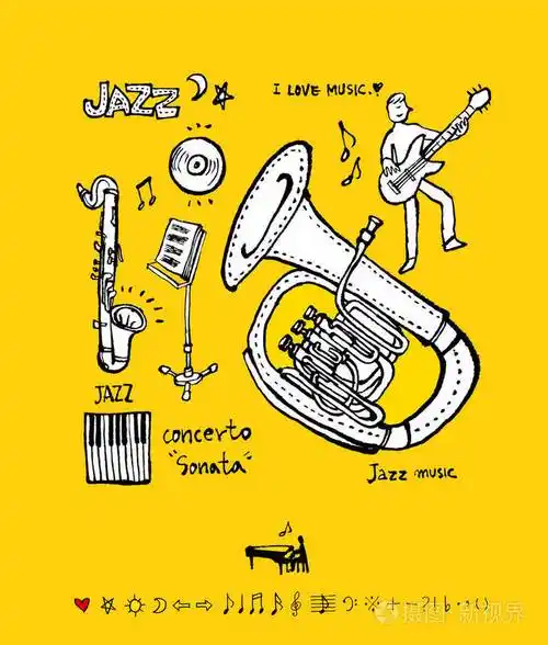 音乐会海报素描音乐插图矢量