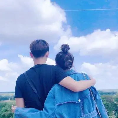 蓝色小清新情侣头像