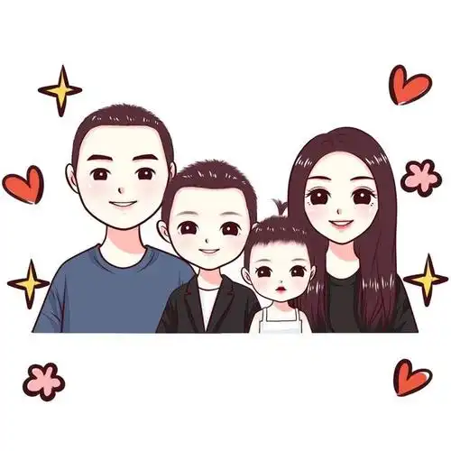 岁月静好,幸福一家三口,四口头像,让生活充满动力