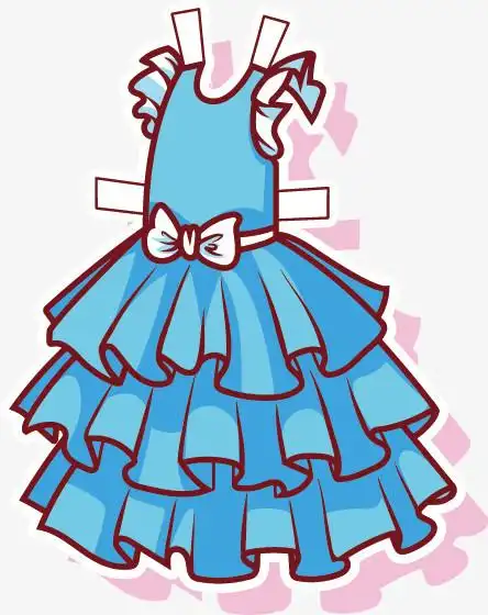 本作品全称为《蓝色卡通手绘漂亮连衣裙创意元素》,使用adobe