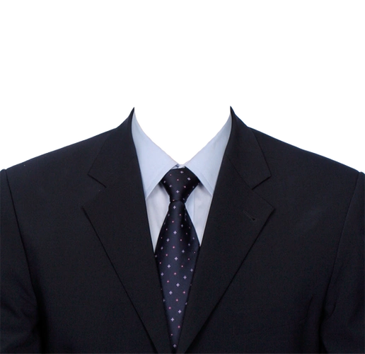 证件照模板男士西装证件照衣服模板穿西装衬衫的男人白衬衫免抠图蓝色