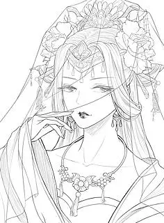 风涂色线描集 零基础手绘古风漫画线描人物 飞乐鸟铅笔素描 水墨