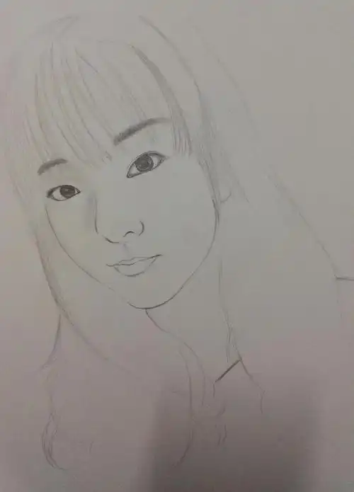广告揭西钱坑风光朋友的肖像画长发女生素描添加表情喜欢ta的作品吗?