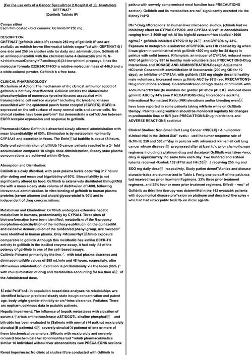 geftinat吉非替尼片剂说明书全文中英对照翻译