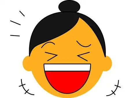 切脸图标女人大声笑