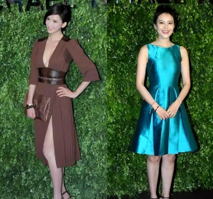 高圆圆和林志玲同框比美,高圆圆大气自然美,林志玲即使不穿内搭也难以