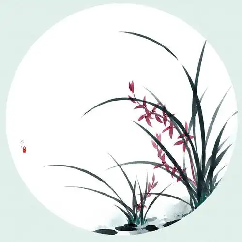 花草水墨封面淡雅唯美插画古风