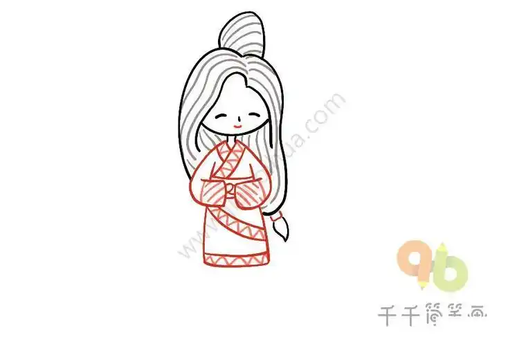 古代宫女的简笔画画法小丸子版古代宫女简笔画教程图片脑洞大开可爱