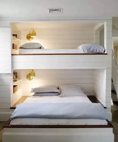 木制双胞胎婴儿床装修效果图