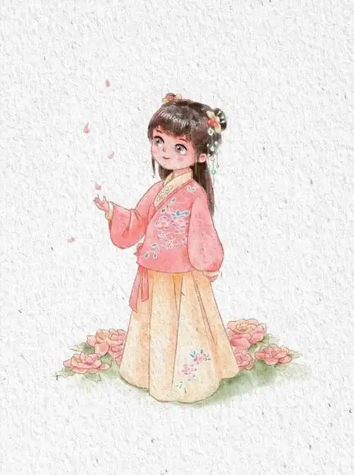 国风汉服萌娃手绘图:汉服,不应该成为逐渐被遗忘的绝色