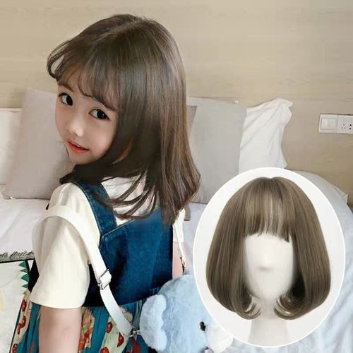 儿童假发婴儿公主宝宝bobo头造型女童发套全头内扣短发小码仿真夏