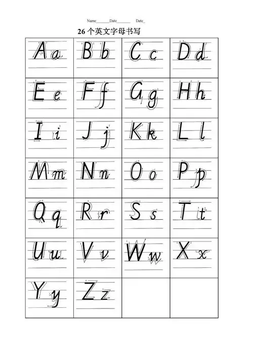 26个英文字母书写字帖(自己整理)非常适合孩子用