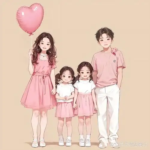 亲子头像93一家四口姐妹篇头像来喽 #亲子头像# #可爱头像# #微信