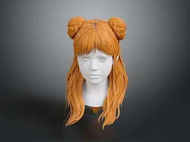 女式发型 女发 头发模特 发型 头发 发式 短发 长发 卷发3d模型