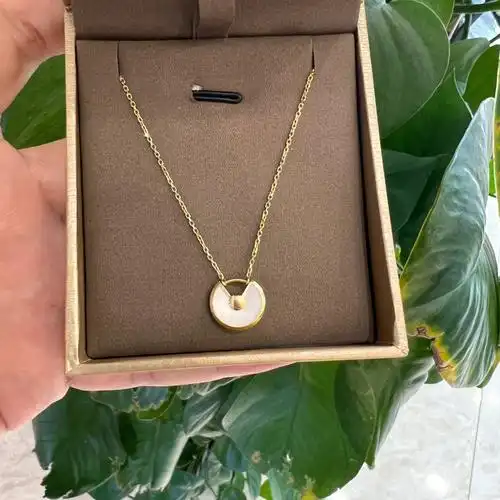 出闲置卡地亚护身符白贝母项链