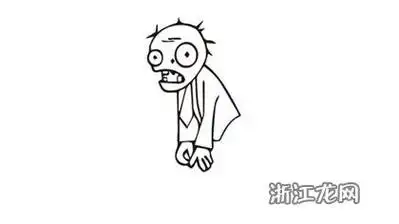 圆形画出僵尸的头部和眼睛的轮廓 僵尸简笔画怎么画