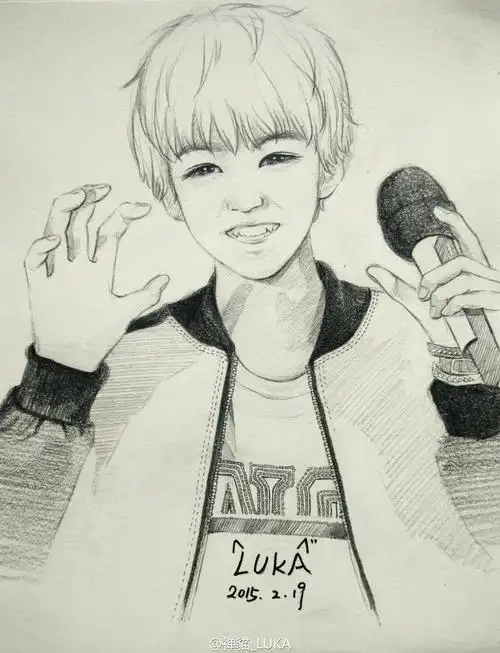 王俊凯##tfboys王俊凯手绘# 王俊凯可爱五连拍(cr:@禅猫_luka