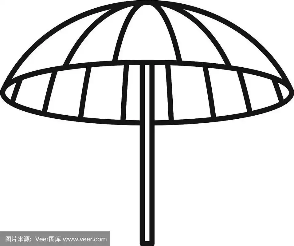 轮廓,计算机图标,海滩遮阳伞,高雅,热