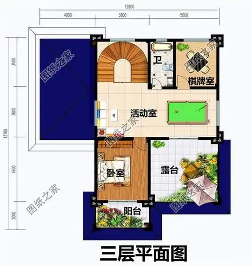 农村两层半设计图