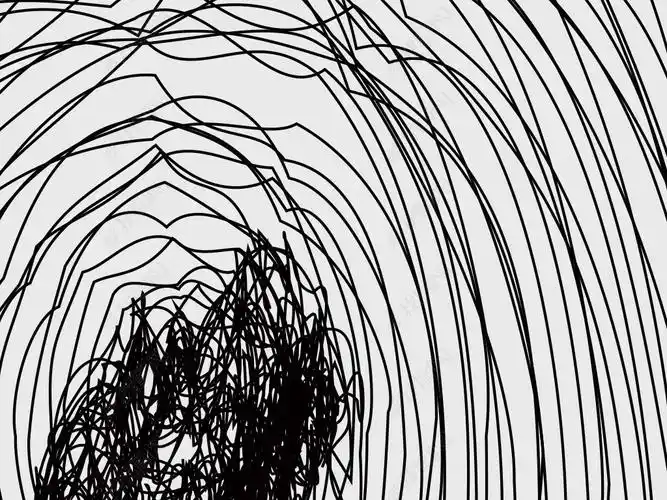 抽象艺术几何线条黑白画后现代玄关装饰画