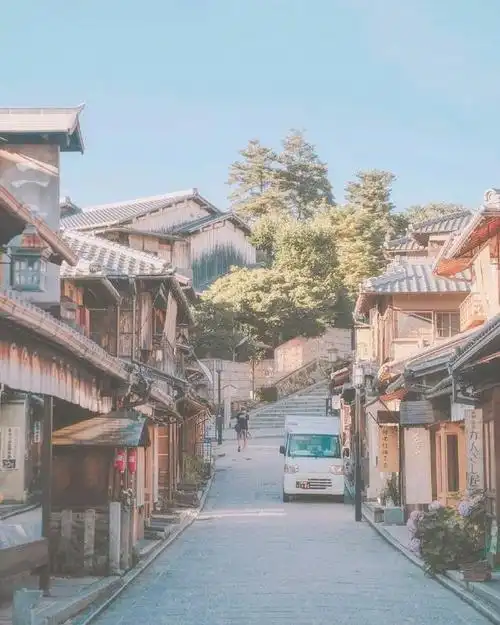 日本最美街道风景图片高清(城市街道背景图 ,日本京都)
