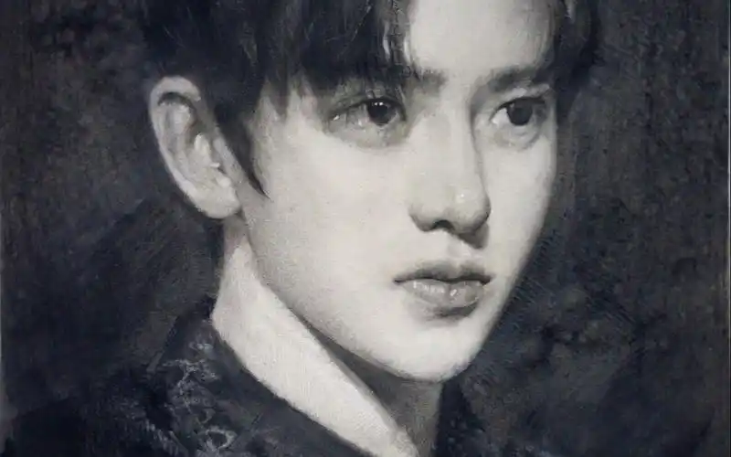 手绘蔡徐坤素描绘制过程