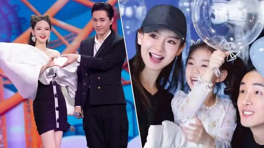 太温馨啦戚薇李承铉一家三口迪士尼游玩lucky软萌可爱