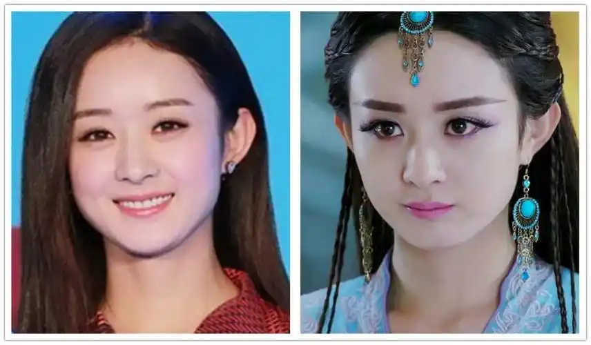 但是赵丽颖折角位置好,线条圆润(折角圆润会让方脸的感觉弱化),贤巴