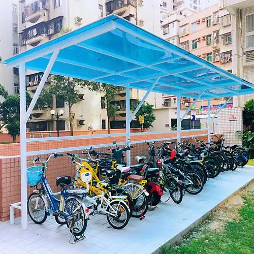 深圳厂家定做阳光板雨棚耐力板停车棚电动车充电桩雨篷单车停车棚