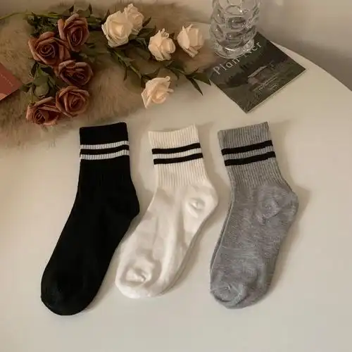 实拍实价袜子女中筒袜纯色无骨堆堆袜外穿配紧身裤子运动中长袜女