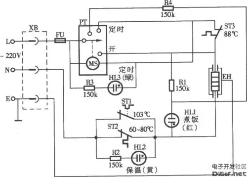 定时式自动电饭锅电路