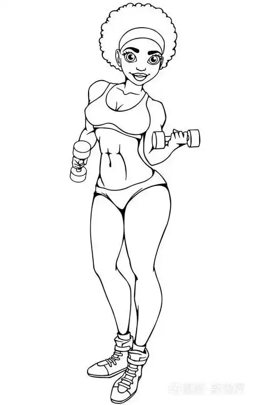 美丽的女孩从事与哑铃的健身