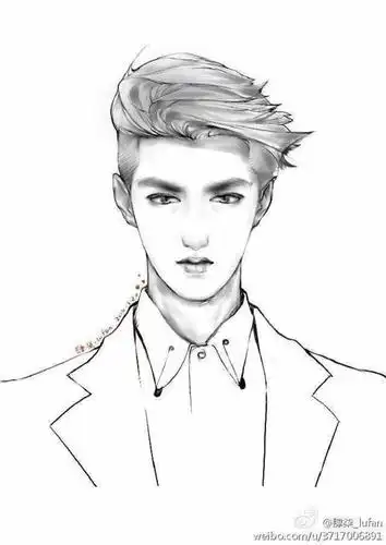 小学课本吴亦凡简笔画