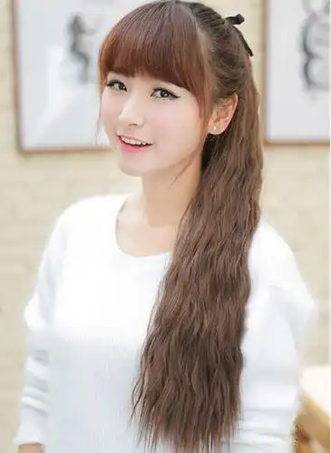 女生长发锡纸烫发型图片甜美减龄